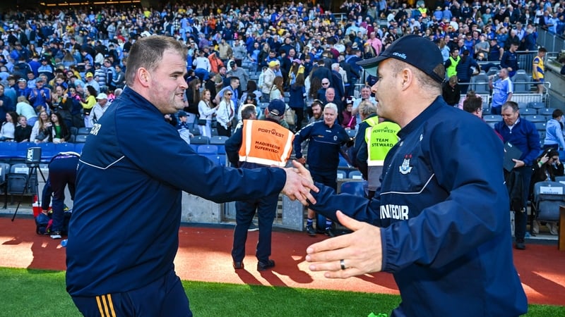 Davy Burke (L) and Dessie Farrell left their roles with Roscommon and Dublin respectively after their 2025 championship exits