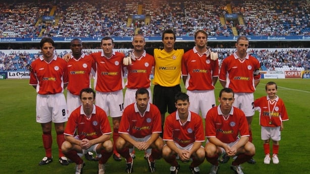 24 August 2004; Shelbourne team. UEFA Champions League, 3rd Round Second Leg Qualifier, Deportivo La Coruna v Shelbourne, Riazor stadium. La Coruna, Spain. Picture credit; David Maher / SPORTSFILE