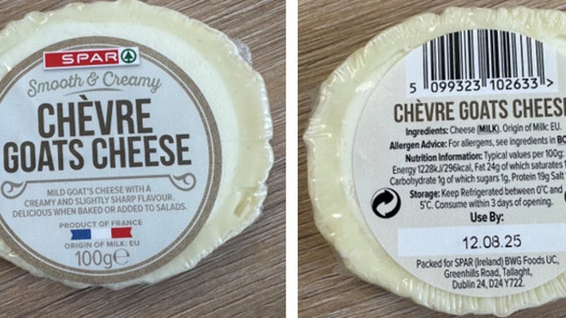 The FSAI has requested that retailers remove the implicated products from sale and display recall notices at point-of-sale