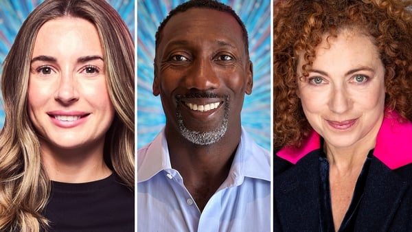 Collage picture of Strictly Come Dancing contestants, left to right: Dani Dyer, Jimmy Floyd Hasselbaink and Alex Kingston