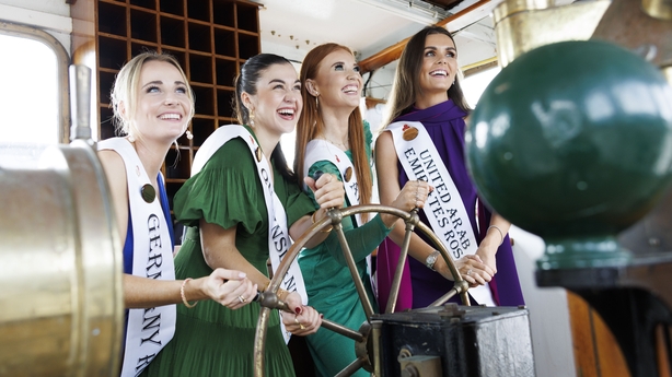 German Rose, Sarah Ann Fritz, Queensland Rose Siobhán Edwards, Arizona Rose Coleen Kelehan-Pierson and U.A.E. Rose Celine O'Meara pictured at the launch of the 2025 Rose of Tralee International Festival