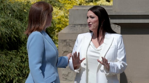 Rachel Reeves greets Emma Little-Pengelly and John O'Dowd 