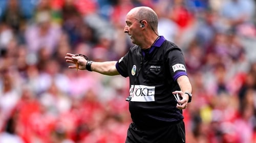 Referee Justin Heffernan during last Sunday's All-Ireland camogie final