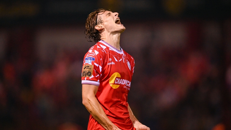 Shelbourne's Harry Wood reacts at the final whistle