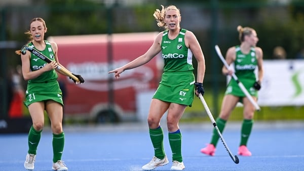 29 July 2025; Charlotte Beggs of Ireland during the women's hockey international match between Ireland and Spain at the Sport Ireland Campus in Dublin. Photo by Ben McShane/Sportsfile