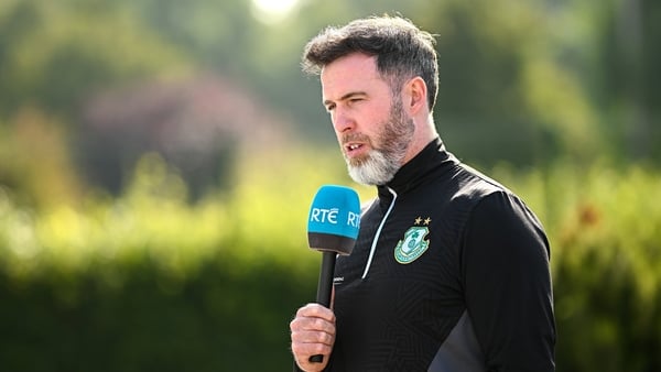 13 August 2025; Manager Stephen Bradley is interviewed during a Shamrock Rovers media conference at Roadstone Group Sports Club in Dublin. Photo by Seb Daly/Sportsfile