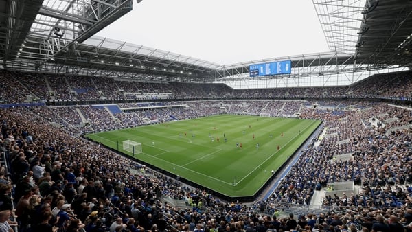 LIVERPOOL, ENGLAND - AUGUST 09: General view inside the stadium during the pre-season friendly match between Everton and AS Roma at Hill Dickinson Stadium on August 09, 2025 in Liverpool, England. (Photo by Carl Recine/Getty Images)