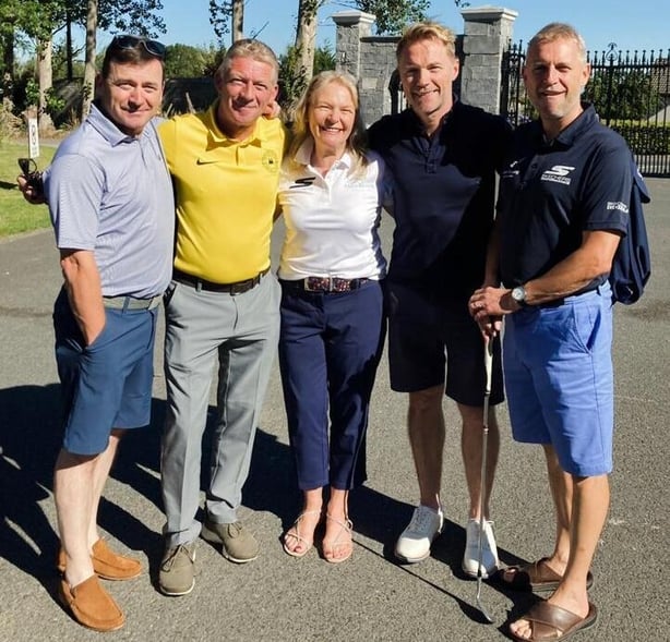 Ciarán Keating pictured with members of his family