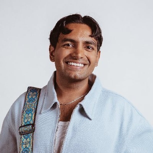 Portrait shot of Indian American recording artists Jeeves 