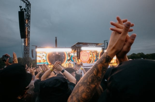 Crowd at Oasis gig in Heaton Park Manchester