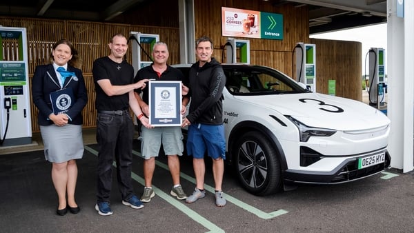 Polestar 3 team holding Guinness World Record plaque