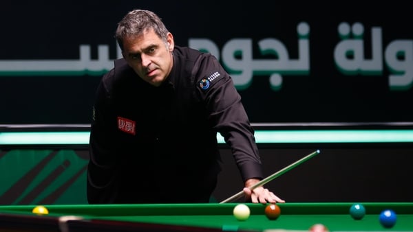 JEDDAH, SAUDI ARABIA - AUGUST 13: Ronnie O'Sullivan of England reacts in the sixth round match against Chang Bingyu of China on day 6 of the Saudi Arabia Masters 2025 at Green Halls on August 13, 2025 in Jeddah, Saudi Arabia. (Photo by Tai Chengzhe/VCG vi