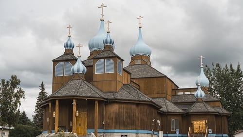 An orthodox church in Anchorage, Alaska, serves as a reminder of Russia's imperial past