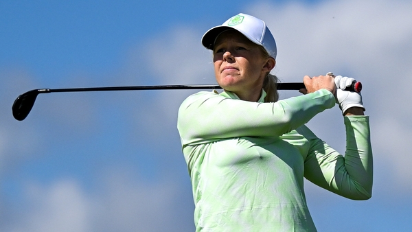 Paris , France - 7 August 2024; Stephanie Meadow of Team Ireland watches her drive from the tenth tee box in action during round one of the women's individual strokeplay at Le Golf National during the 2024 Paris Summer Olympic Games in Paris, France. (Pho