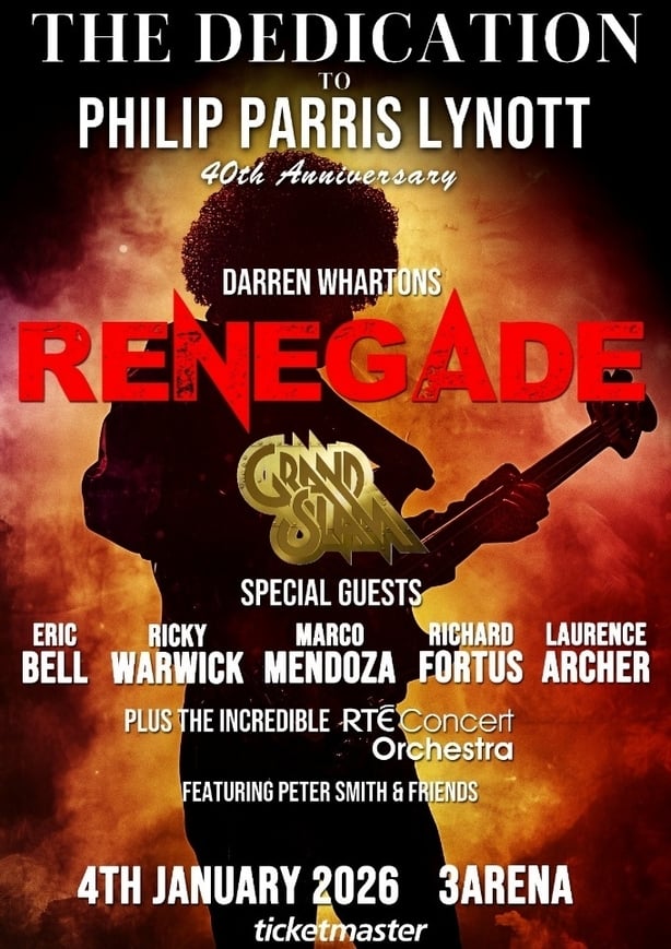 Portrait image of poster for The Dedication, an event to mark Phil Lynott