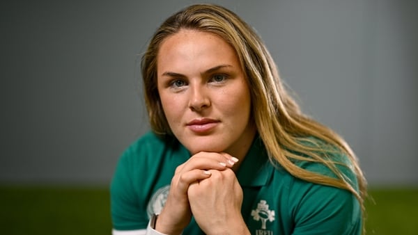 14 August 2025; Beibhinn Parsons poses for a portrait during an Ireland Women Rugby media conference at the IRFU High Performance Centre in Dublin. Photo by David Fitzgerald/Sportsfile