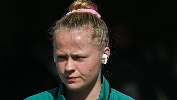 9 August 2025; Dannah O'Brien of Ireland before the Women's Rugby World Cup warm-up match between Ireland and Canada at Affidea Stadium in Belfast. Photo by Ramsey Cardy/Sportsfile