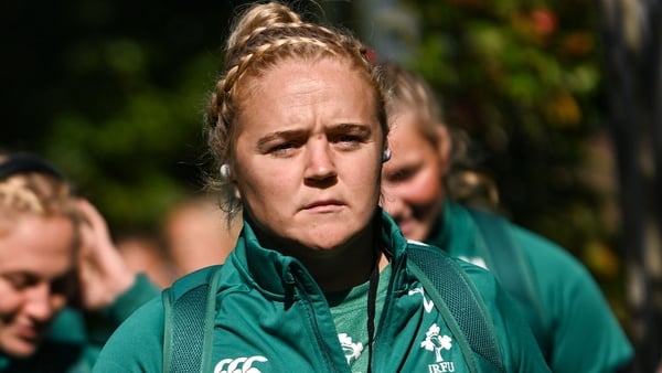 9 August 2025; Cliodhna Moloney-MacDonald of Ireland before the Women's Rugby World Cup warm-up match between Ireland and Canada at Affidea Stadium in Belfast. Photo by Ramsey Cardy/Sportsfile