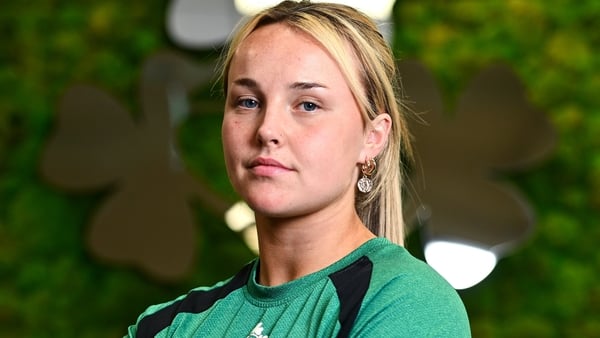 23 April 2025; Aoife Dalton poses for a portrait during an Ireland Women Rugby media conference at the IRFU High Performance Centre in Dublin. Photo by Tyler Miller/Sportsfile