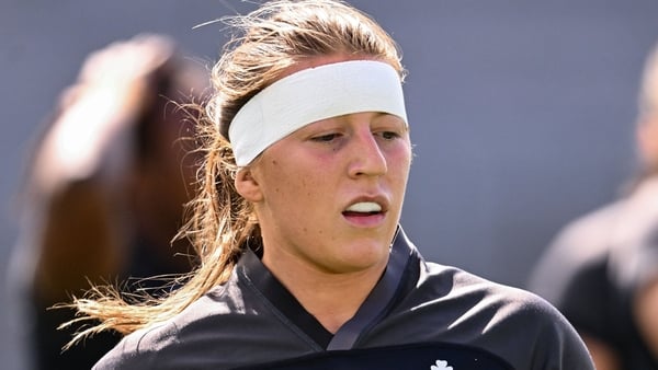 9 August 2025; Claire Boles of Ireland before the Women's Rugby World Cup warm-up match between Ireland and Canada at Affidea Stadium in Belfast. Photo by Ramsey Cardy/Sportsfile