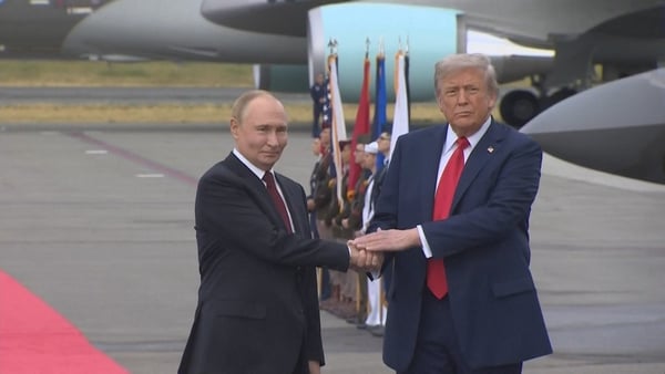 Trump and Putin shake hands in Alaska ahead of summit