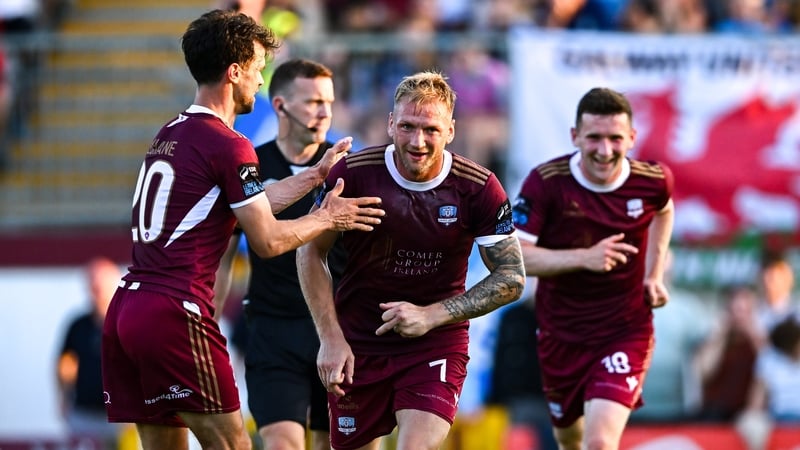 Stephen Walsh (c) scored Galway United's second goal