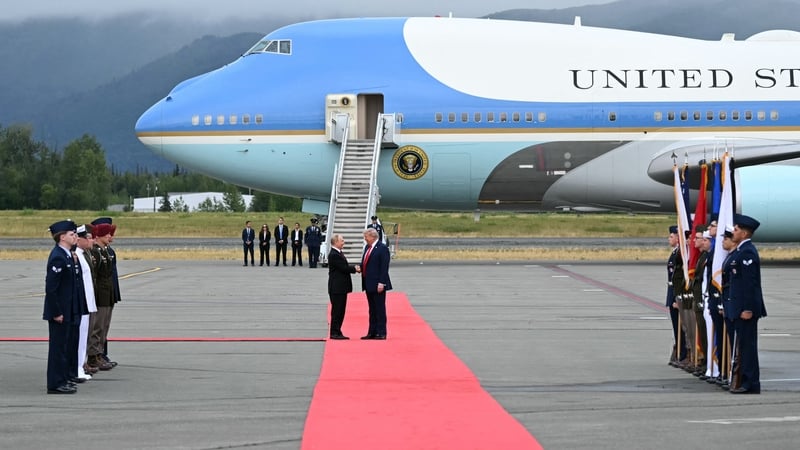 The red carpet was rolled out as Donald Trump greeted Vladimir Putin in Alaska