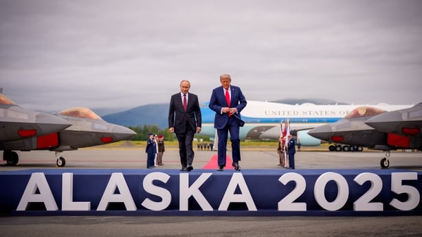 US President Donald Trump and Russian President Vladimir Putin pictured together at Joint Base Elmendorf-Richardson in Alsaka