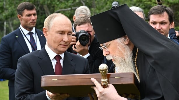 Vladimir Putin meeting Archbishop of the Orthodox Church Alexei of Sitka and Alaska