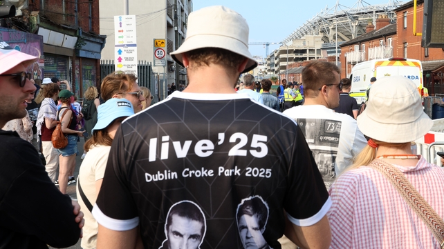 Oasis fans outside Croke Park in Dublin before Saturday's concert