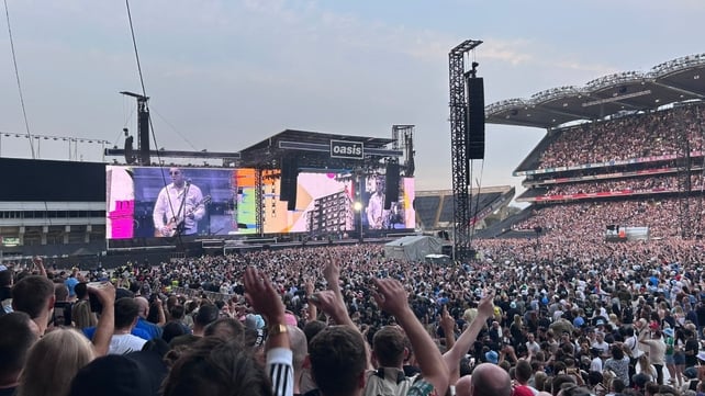 Oasis on stage at Croke Park