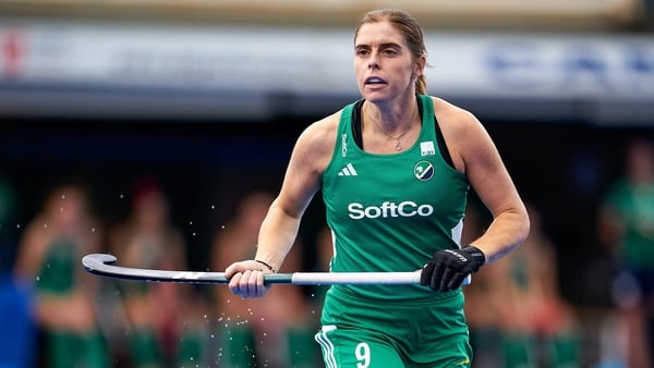 18 January 2024; Katie Mullan of Ireland looks on during the FIH Women's Olympic Hockey Qualifying Tournament semi-final match between Ireland and Spain at Campo de Hockey Hierba Tarongers in Valencia, Spain. Photo by Manuel Queimadelos/Sportsfile