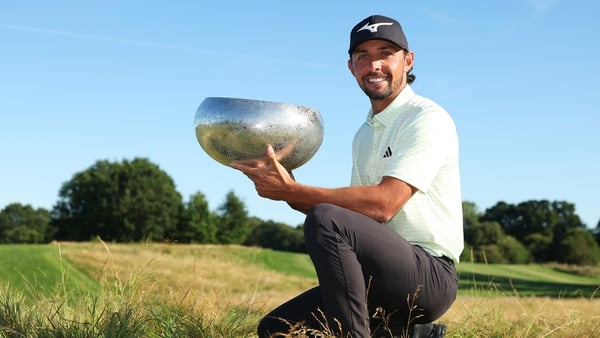 Marco Penge of England after winning 2025 Danish Golf Championship