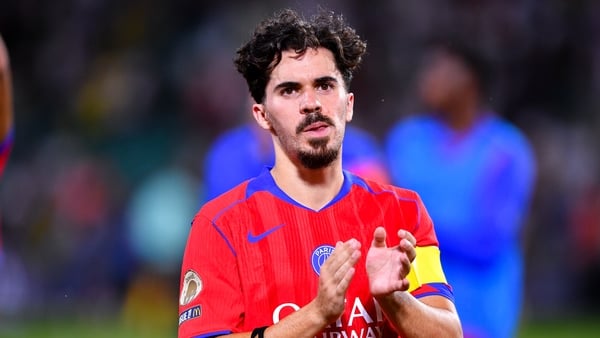 NANTES, FRANCE - AUGUST 17: Vitinha of PSG acknowledges the fans following the Ligue 1 McDonald's match between FC Nantes and Paris Saint-Germain FC at Stade de la Beaujoire on August 17, 2025 in Nantes, France. (Photo by Franco Arland/Getty Images)