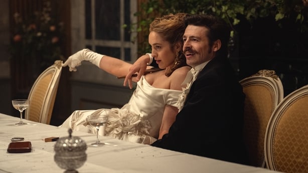 Anthony Boyle (Arthur Guinness) with Danielle Galligan (Lady Olivia Hedges)