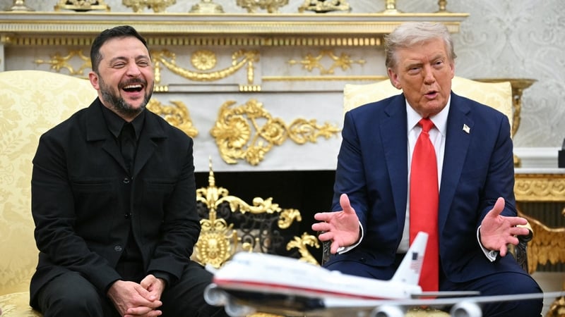 Volodymyr Zelensky's interjections were few and far between, but he was careful to thank Donald Trump, repeatedly.