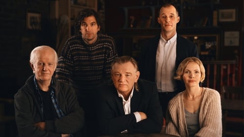 The cast of The Weir (L-R) Seán McGinley, Owen McDonnell, Brendan Gleeson, Tom Vaughan-Lawlor & Kate Phillips (Pic: Rich Gilligan)