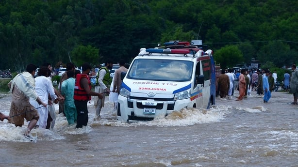 Rescuers backed by army troops and local volunteers continue search and rescue operations after a powerful cloudburst struck Swabi district in northern Pakistan