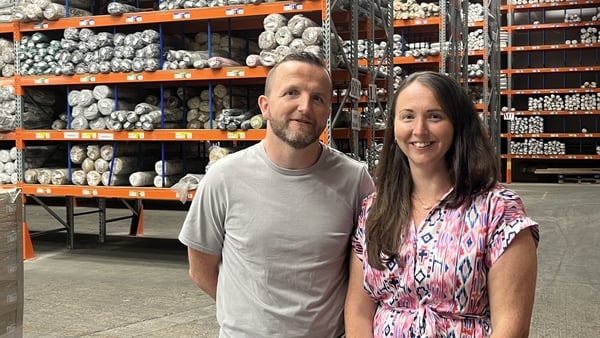 Paul Vallely and Clare Walsh pictured in their rug shop in Co Down
