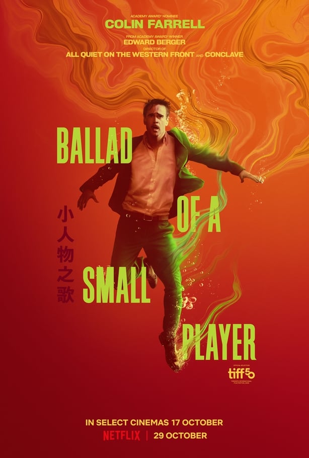 Colin Farrell is sinking in the poster for Ballad of a Small Player