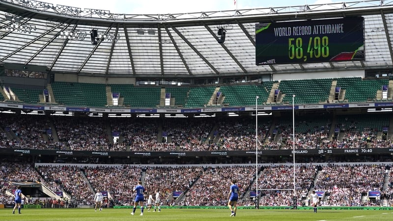 Twickenham Stadium was less than three-quarters full when the previous record was set