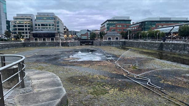 A view of George's Dock in Dublin after a fire