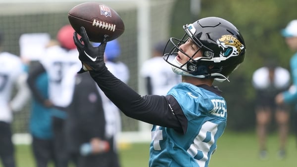 Louis Rees-Zammit of the Jacksonville Jaguars