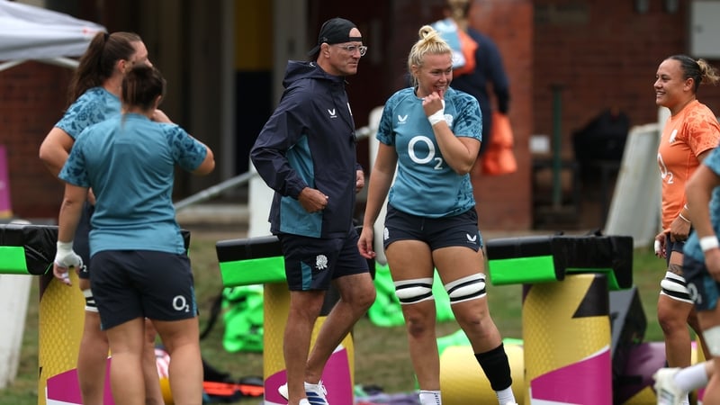 Coach John Mitchell and squad members at a training session ahead of the tournament
