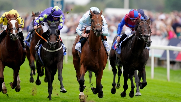 Pride Of Arras ridden by Rossa Ryan on their way to winning the Sky Bet Great Voltigeur Stakes