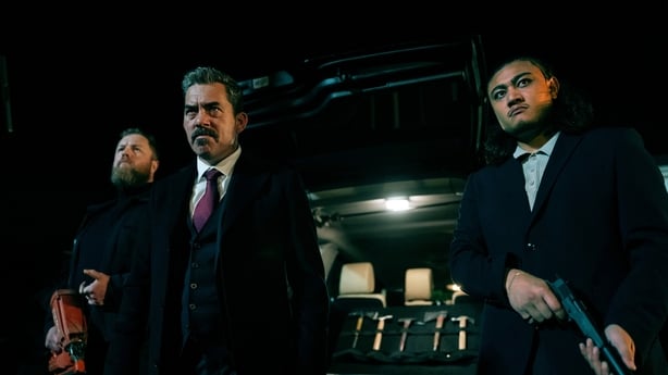  David Flynn, Packy Lee and Mo Dahchan in a scene from Tall Tales and Murder 