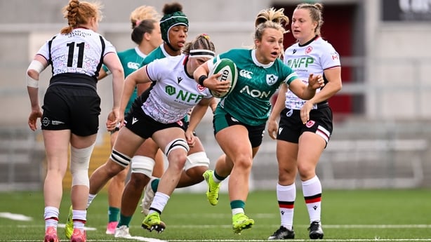 9 August 2025; Aoife Dalton of Ireland during the Women's Rugby World Cup warm-up match between Ireland and Canada at Affidea Stadium in Belfast. Photo by Ramsey Cardy/Sportsfile