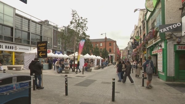 A view of Temple Bar Square in the afternoon