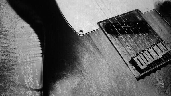 landscape shot an electric guitar