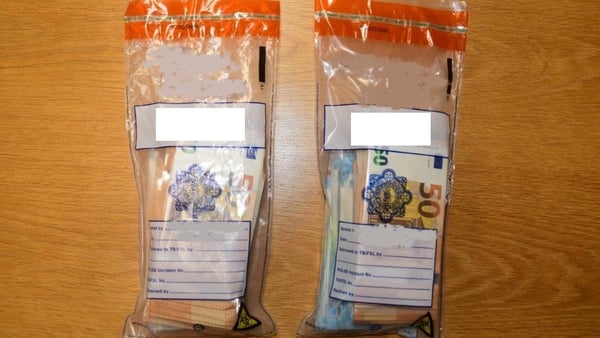 Cash and drugs seized by gardaí